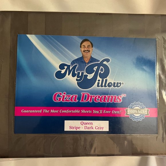 My Pillow Bedding My Pillow Giza Dreams Sheet Set Stripe Dark Gray